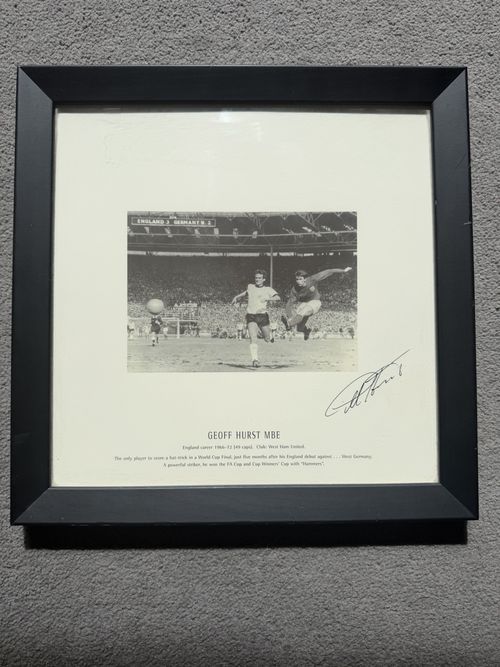 Geoff Hurst MBE Framed Football Print, West Ham United, 1966-1967 Season — image 1