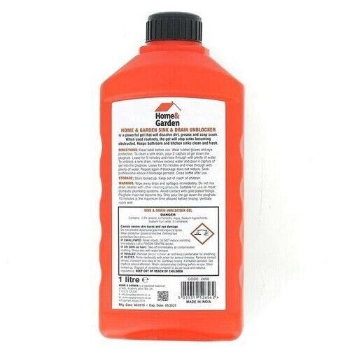 3 x DRAIN & SINK UNBLOCKER LIQUID 1L FAST ACTING CLEANER FOR CLEARING BLOCKAGES — image 6