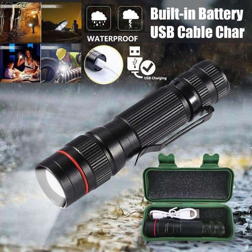 2X MULTI USE USB Rechargeable LED Flashlight Super Bright Torch Tactical Lamp — image 7
