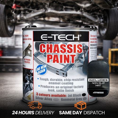 E-TECH Silver Chassis Paint Quick Repair Chip Resistant 500ML ECHP02 + DM — image 1