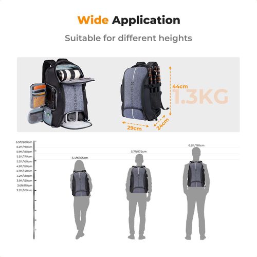 K&F CONCEPT Multifunction Camera Backpack Case w/Rain Cover for DSLR Canon Nikon — image 7
