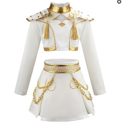 Kids Girls KPop Demon Hunters Costume Rumi Zoey Cosplay Fancy Dress Wigs OutfitS