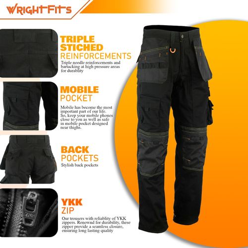 Men Cargo Combat Work Trousers Heavy Duty Holster & Knee Pads Pockets Trade Pant — image 3