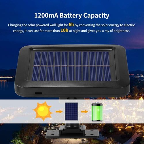 Solar Power LED PIR Motion Sensor Wall Light Security Outdoor Garden Flood Lamp — image 5