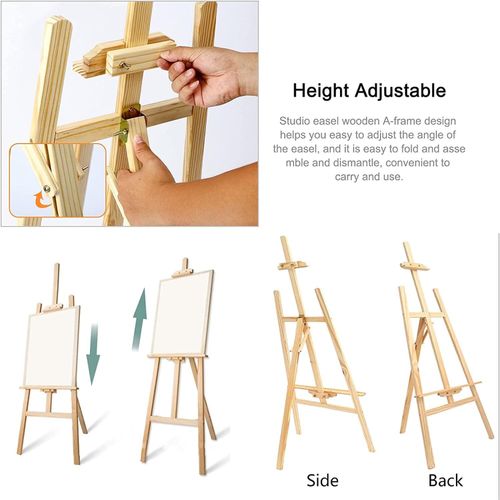 5ft Studio Wooden Easel Display Art Craft Artist Wedding Painting Stand For Gift — image 5