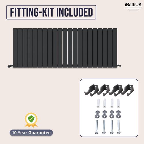Radiator Horizontal Double Column Flat Panel Designer Heating Anthracite White — image 7