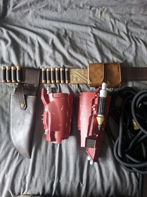 Star Wars Boba Fett Cosplay 3D Printed Gauntlets, Belt And Hoses