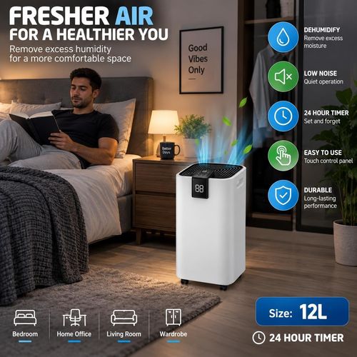 12L Household Dehumidifier Digital Display 24H Timer 3 Modes Home Office UK — image 5