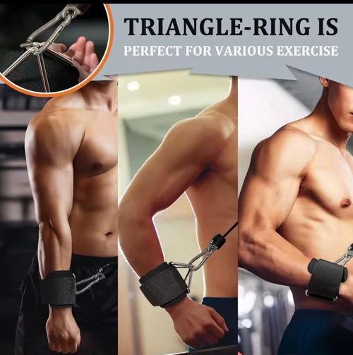 Wrist Cuffs for Cable Machine, Adjustable Neoprene Padding, One Size — image 2
