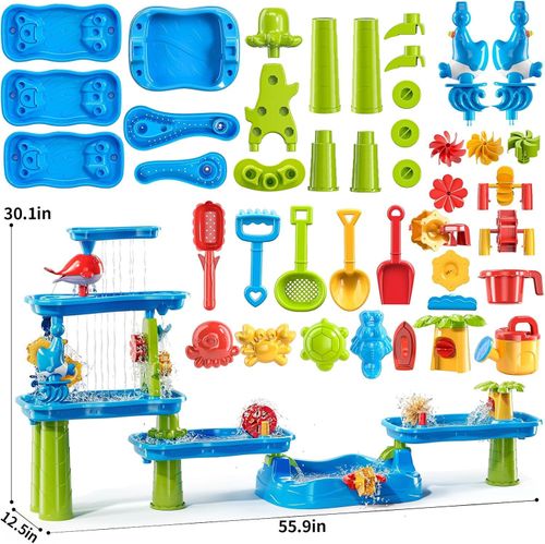 3-5 Tiers Toddler Sand Water Table Outdoor Summer Fun Garden Beach Play Sink Toy — image 5