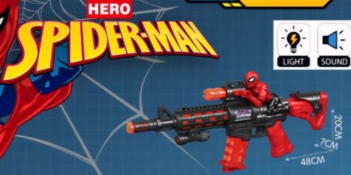 Spiderman Toy Gun M416 Assault Rifle Machine Gun Lights with Sounds Kids Toys UK — image 4