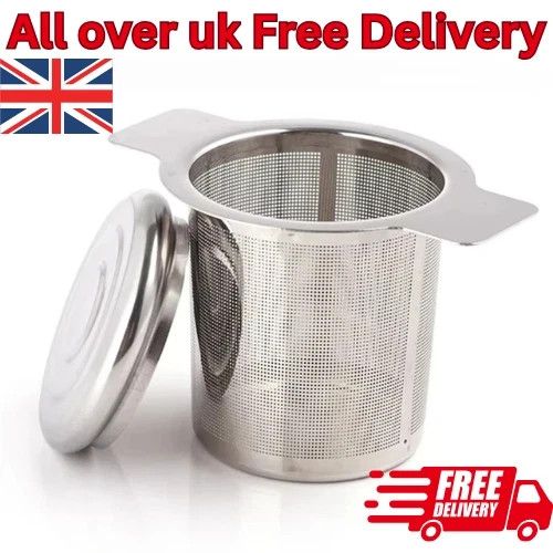 Stainless Steel Mesh Tea Infuser Strainer Metal Loose Leaf Cup Filter With Lid