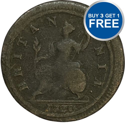 1 HALF PENNY - CHOICE OF YEAR FROM 1717-1724 - GEORGE I - GREAT BRITAIN