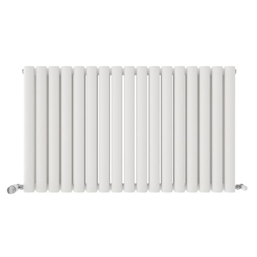 Radiator Horizontal Double Panel Oval Column Designer White Rad Central Heating — image 1