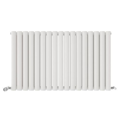 Radiator Horizontal Double Panel Oval Column Designer White Rad Central Heating