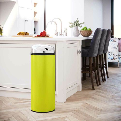 Inmotion 50L Lime Green S/s Auto Automatic Sensor Kitchen Waste Dust Bin — image 1