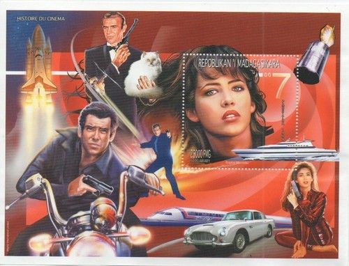 JAMES BOND 007 SOPHIE MARCEAU BOND GIRL HISTORY OF CINEMA 1999 STAMP SHEETLET