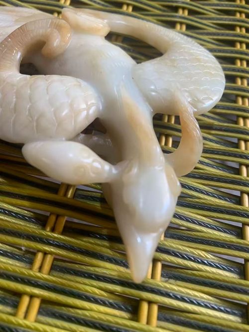 Unique Excellent Chinese HeTian White Jade Hand Carved *Phoenix* Statue !!! — image 3