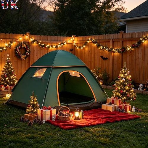 4 Person Easy Pop Up Tent Waterproof Automatic Setup 2 Doors-Instant Family Tent — image 1