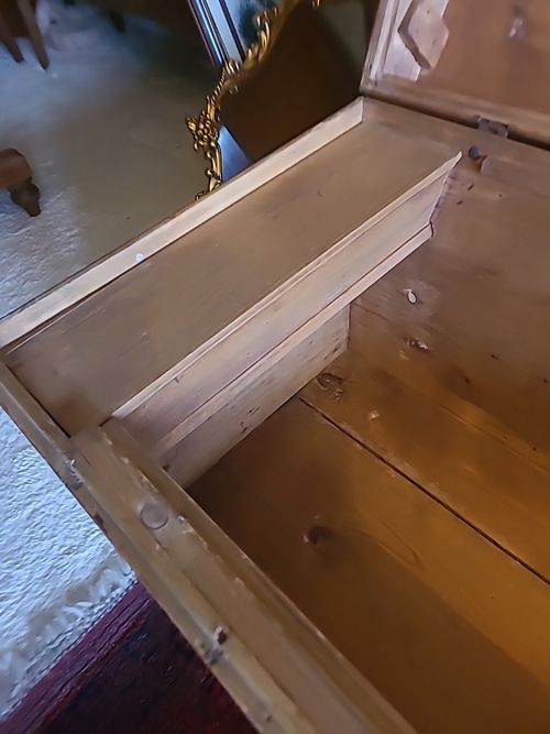 19th Century Domed Pine Chest - with candle box — image 7