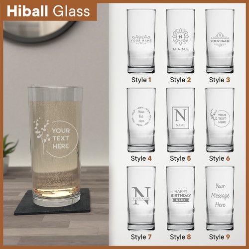 Personalised Glass Engraved Drinkware Gift Your Own Message Glassware Birthday