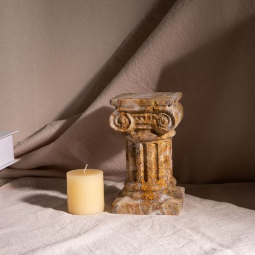 Column Candle Holder Roman-Style Stone Candle Holder Classical for Living Room — image 2