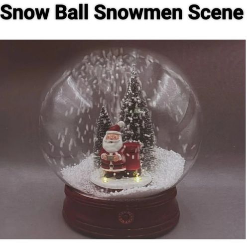 Christmas LED Snowing Santa Ornament Music Warm White Lights Indoor Decor — image 1