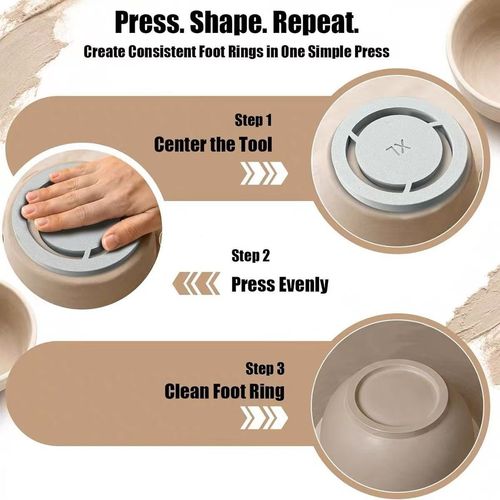 Pottery Foot Ring Tool – Pottery Foot Molder, Clay Base Aligner For Ceramics — image 9