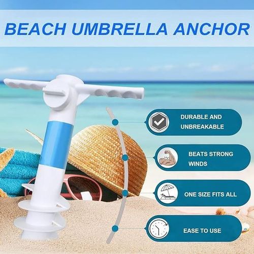 SCREW IN PARASOL ADJUSTABLE BASE HOLDER UMBRELLA GROUND SPIKE BEACH STAND BEST — image 9