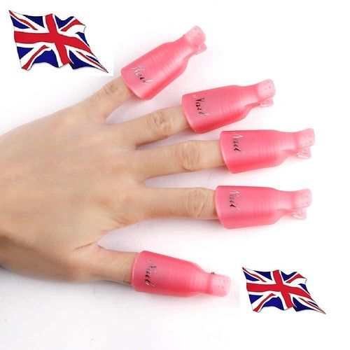 NAIL ART CLIP UV GEL POLISH REMOVER SOAK OFF WRAP GELISH CLIP CAPS & NAIL TIPS✔
