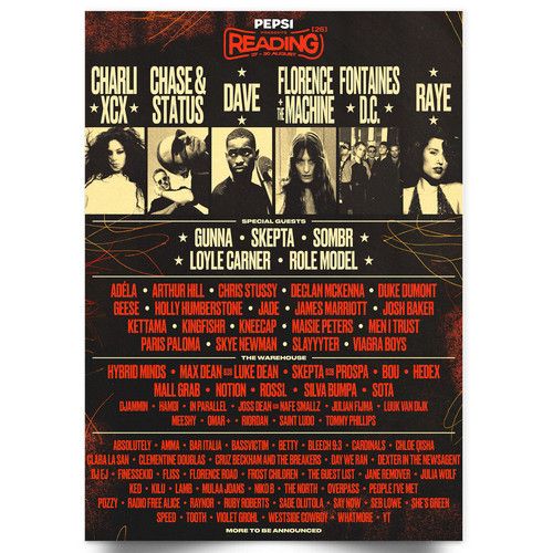 Reading Festival 2026 Music Line-up Poster Print For Music Fans Print