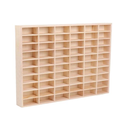 60 Grids Wooden Display Case 1/64 Matchbox Diecast Car Model Storage Rack — image 5
