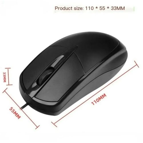 Wired Mouse For PC Laptop Computer Wheel-Black USB Optical Wired Mouse Scroll — image 6