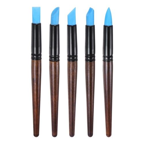 5pcs Silicone Clay Sculpting Tool Pottery Modelling Shaper Carving Tool Blue