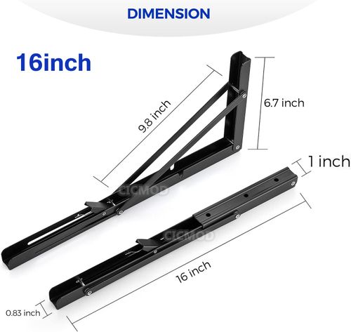 8"-20" Folding Shelf Brackets Heavy Duty Table Bracket Support Wall Hinge Mount — image 1