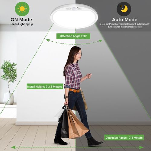 zemty Motion Sensor Ceiling Light, 7in 1 Pack 7in, Cool/Natural/Warm Light — image 3