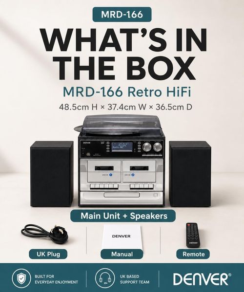 DAB/DAB+ Record Player Turntable Cassette & CD player HiFi with USB Recording — image 9