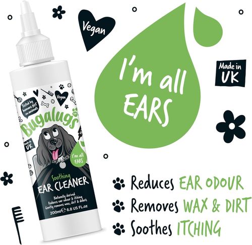 Bugalugs Dog Ear Cleaner Solution Stop Head Shaking Itching Removes Wax Dirt — image 4