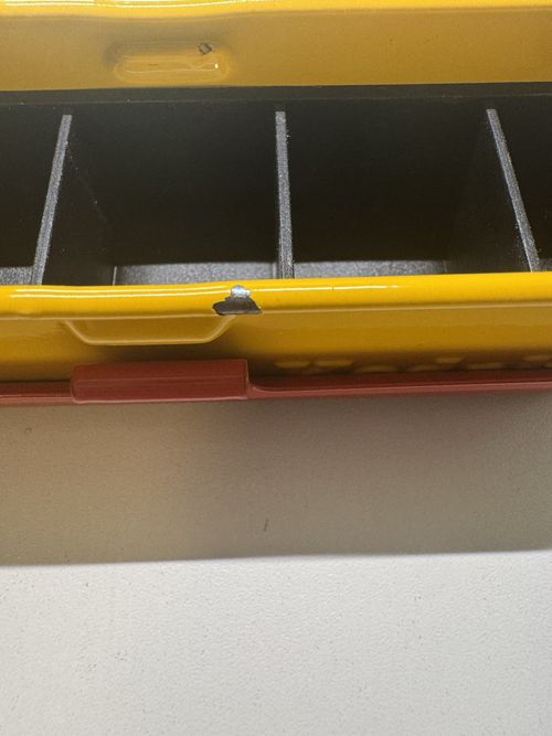 Kodak 35mm Film Case - Holds 5 Rolls - Yellow/Red Steel Case - Used, Fully Function — image 8