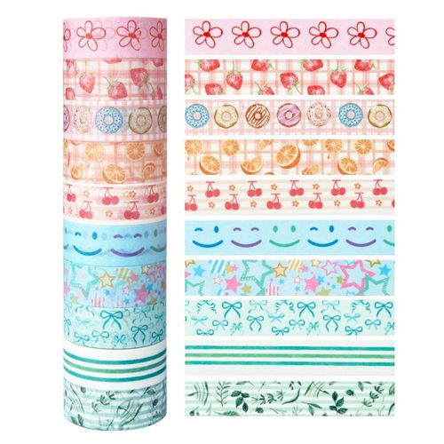 Cute 30 Rolls Washi Tape Set DIY Scrapbooking Paper Adhesive Children Rainbow — image 7