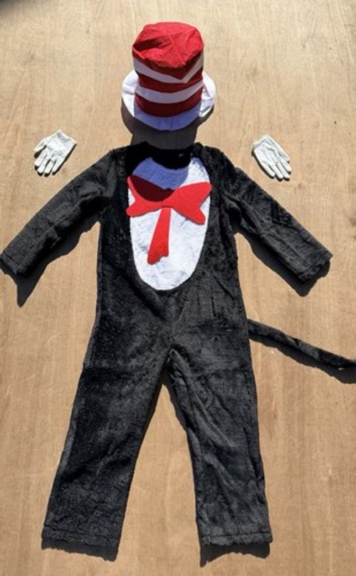  Kids Cat In The Hat Fancy Dress Costume New To Fit 140cm Height 