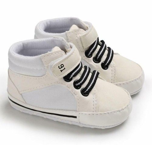 Newborn Baby Boy Pram Shoes Infant High Top Booties PreWalker Boots 3 6 9 12 18M