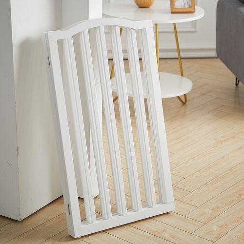 Folding Pet Gate Dog Fence Child Safety Durable Free Standing Wooden Stair Gates — image 6