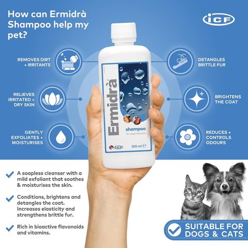 Ermidra Dog & Cat Shampoo, Moisturising Wash for Dry Itchy Skin, 250 Ml — image 2