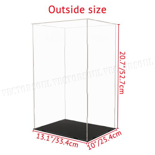 UK 20.5"/52cm H Acrylic Plastic Display Box Perspex Case Dustproof Self-Install — image 3