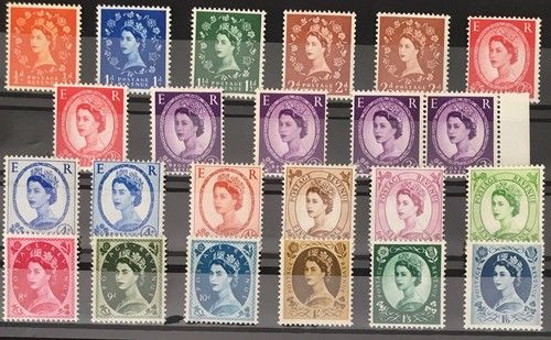 QEII 1960 Wildings Phosphor Set of 23 Values SG610 - SG618a MNH