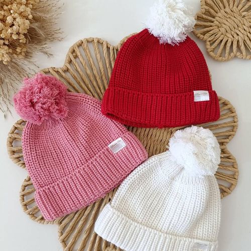 Red, Pink or White Knit Baby Bow Headband Topknot, 0-3m, 100% Organic Cotton — image 9