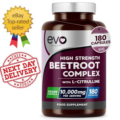 Beetroot Capsules 10000mg - High Strength Beetroot Supplement 180 Vegan Capsules