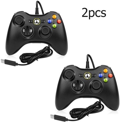 *BOXED* BLACK BRAND NEW USB WIRED CONTROLLER FOR XBOX 360 PC WINDOWS UK SELLER