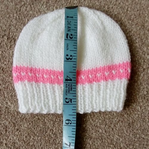 Hand Knitted Baby Hat and Mitten Set White, 0-3 Months — image 5